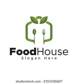 "Introducing the Food House Logo - a visual masterpiece that encapsulates the art of dining. This meticulously crafted logo is a blend of culinary creativity and design finesse. The iconic emblem show