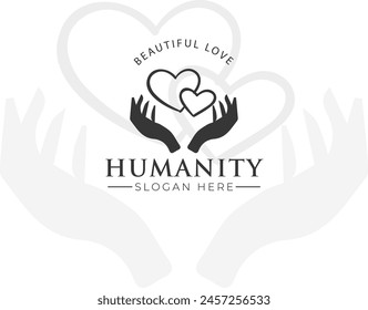 Introducing the Humanity Logo, a symbol that transcends borders, cultures, and languages, uniting us under the common banner of compassion, empathy, and understanding. This logo is elegant design.