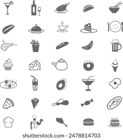 Introducing my Food, Beverage, and Restaurant Icon Pack a delectable collection of 35 mouthwatering icons that capture the essence of culinary delights.