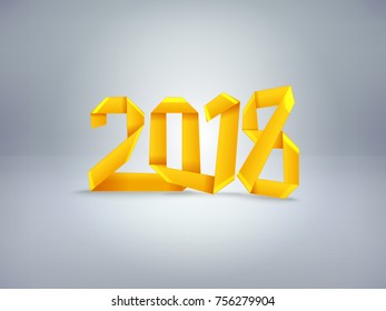 Introducing the New Year. Happy New 2018 vector illustration
