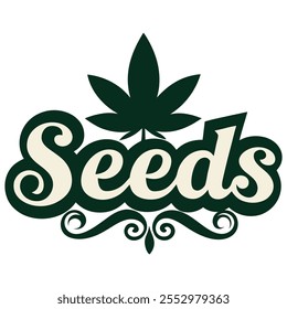 Presentamos el logotipo de texto "Only Seeds", un diseño elegante y elegante perfecto para una sofisticada marca de cannabis. Este logotipo muestra una estética moderna y refinada, lo que lo hace ideal para el cannabis premium