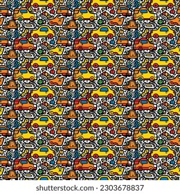Introducing our adorable car pattern! Bursting with charm, this pattern features an array of cute and vibrant cars. Perfect for kids and car enthusiasts alike, it adds a playful touch to any design.