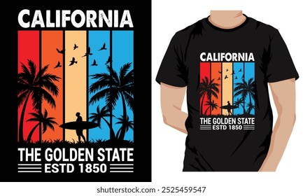 Apresentando nossa camiseta da Califórnia, obrigatória para quem ama o Golden State. Apresentando um design vibrante que captura a essência das paisagens deslumbrantes da Califórnia e ensolarado.