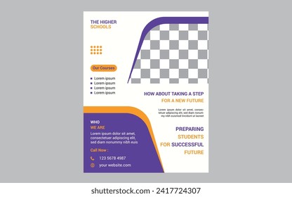 
Introducing our captivating Higher School Education Flyer, meticulously crafted to embody the essence of academic excellence and advancement. This visually appealing design seamlessly blends modern 