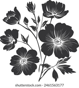 Introducing our exquisite black and white flower image, set against a pristine white background. This captivating composition showcases the delicate beauty of flowers in a monochromatic palette