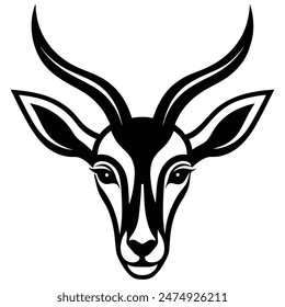 Introducing our Gazelle Head Vector Art Illustration—a captivating icon logo perfect for adding a touch of grace and strength to your products.