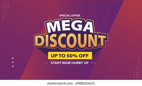 "Introducing our Mega Discount banner template! Dive into unparalleled savings, exclusive offers, and irresistible deals crafted just for you – seize the chance to shop big and save bigger!"