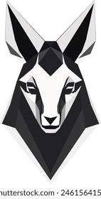 Introducing our stunning black and white geometric animal head, a true masterpiece of modern design. Crafted with meticulous attention to detail, this unique piece seamlessly blends the elegance