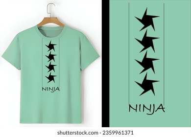 Presentamos nuestra exclusiva camiseta en un refrescante color verde claro. La pieza central de este diseño es un elegante e intrincado vector ninja shuriken, añadiendo un elemento de misterio e intriga.