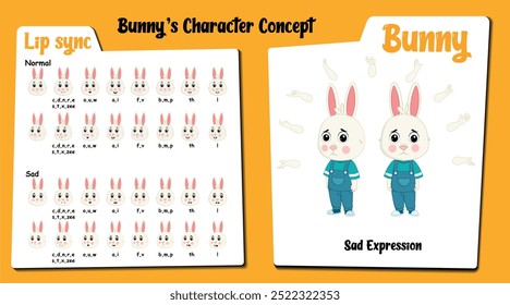 Presentamos "Personaje de dibujos animados de conejo triste: Conejo", que muestra a un conejo encantador con una variedad de expresiones faciales dolorosas y sincronización de labios. Este conjunto cuenta con varios gestos de mano y poses de pie.