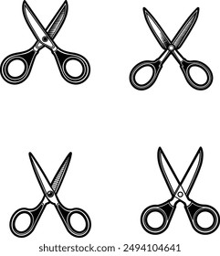 Introducing the "Scissor Silhouette Vector Illustration," a sleek and versatile design perfect for various creative projects. This vector illustration features a clean, detailed silhouette 