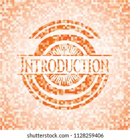 Introduction abstract orange mosaic emblem