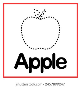Introduction to the alphabet with examples. A is for apple. Suitable for children's practice and great for toddlers' flash cards