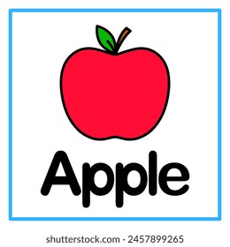 Introduction to the alphabet with examples. A is for apple. Suitable for children's practice and great for toddlers' flash cards