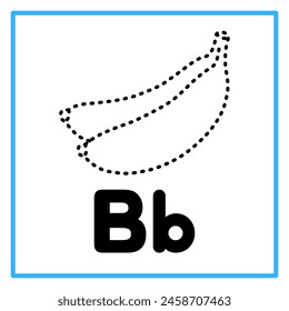 Introduction to the alphabet with examples. B is for banana. Suitable for children's practice and great for toddlers' flash cards