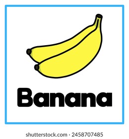 Introduction to the alphabet with examples. B is for banana. Suitable for children's practice and great for toddlers' flash cards