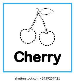 Introduction to the alphabet with examples. C is for cherry. Suitable for children's practice and great for toddlers' flash cards