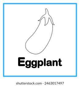 Introduction to the alphabet with examples. E is for eggplant. Suitable for children's practice and great for toddlers' flash cards