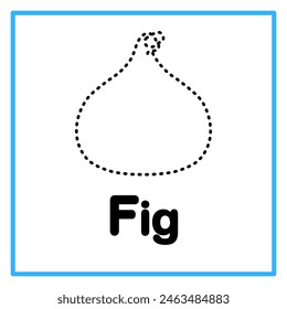 Introduction to the alphabet with examples. F is for fig fruit. Suitable for children's practice and great for toddlers' flash cards