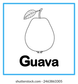 Introduction to the alphabet with examples. G is for guava. Suitable for children's practice and great for toddlers' flash cards