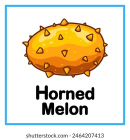 Introduction to the alphabet with examples. H is for horned melon. Suitable for children's practice and great for toddlers' flash cards