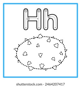 Introduction to the alphabet with examples. H is for horned melon. Suitable for children's practice and great for toddlers' flash cards