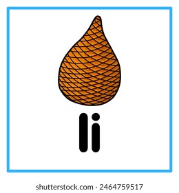 Introduction to the alphabet with examples. I is for ita palm. Suitable for children's practice and great for toddlers' flash cards