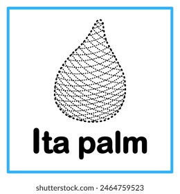 Introduction to the alphabet with examples. I is for ita palm. Suitable for children's practice and great for toddlers' flash cards