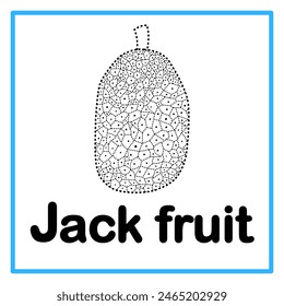 Introduction to the alphabet with examples. J is for jack fruit. Suitable for children's practice and great for toddlers' flash cards
