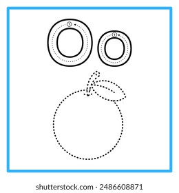 Introduction to the alphabet with examples. O is for orange. Suitable for children's practice and great for toddlers' flash cards