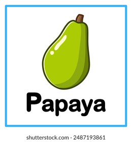 Introduction to the alphabet with examples. P is for papaya. Suitable for children's practice and great for toddlers' flash cards