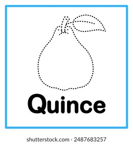 Introduction to the alphabet with examples. Q is for quince. Suitable for children's practice and great for toddlers' flash cards