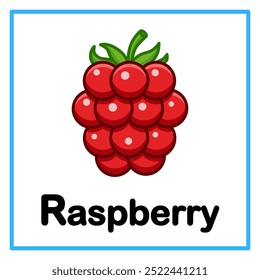 Introduction to the alphabet with examples. R is for raspberry. Suitable for children's practice and great for toddlers' flash cards