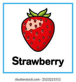 Introduction to the alphabet with examples. S is for strawberry. Suitable for children's practice and great for toddlers' flash cards