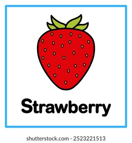 Introduction to the alphabet with examples. S is for strawberry. Suitable for children's practice and great for toddlers' flash cards