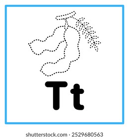 Introduction to the alphabet with examples. T is for tamarind. Suitable for children's practice and great for toddlers' flash cards