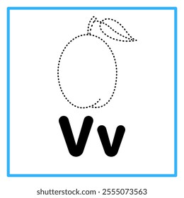 Introduction to the alphabet with examples. V is for victoria plum. Suitable for children's practice and great for toddlers' flash cards