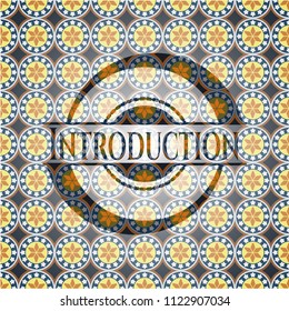 Introduction arabic style emblem. Arabesque decoration.