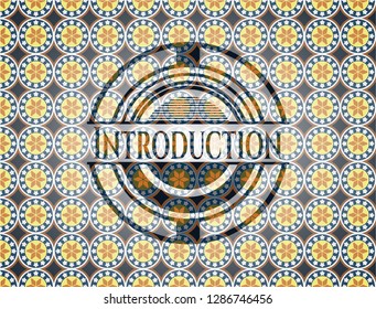 Introduction arabic style emblem. Arabesque decoration.