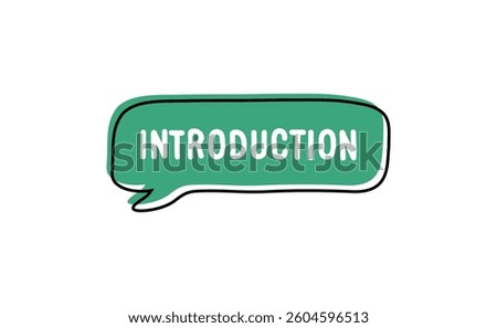 Introduction. Badge, icon, logo vector design illustration on white background
