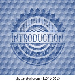 Introduction blue hexagon emblem.