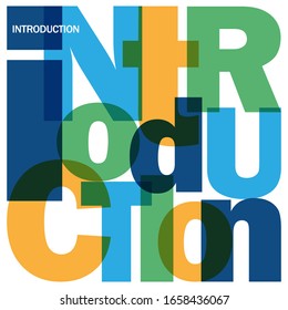 INTRODUCTION colorful vector typography in a square