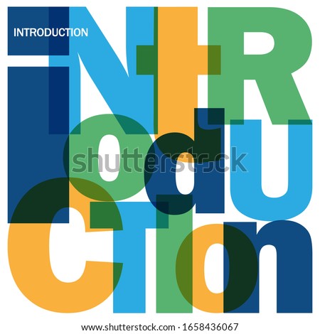 INTRODUCTION colorful vector typography in a square