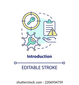 Introduction Concept Icon. Identification Of Key Problems. Case Drafting Abstract Idea Thin Line Illustration. Isolated Outline Drawing. Editable Stroke. Arial, Myriad Pro-Bold Fonts Used