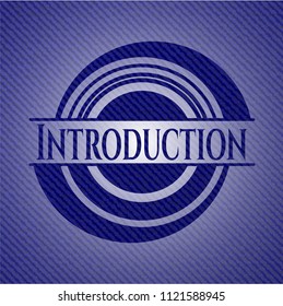 Introduction emblem with denim texture