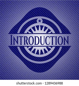 Introduction emblem with jean texture
