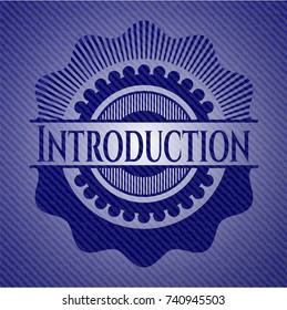 Introduction emblem with jean texture