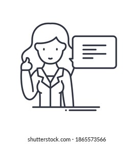 Introduction icon, linear isolated illustration, thin line vector, web design sign, outline concept symbol with editable stroke on white background.
