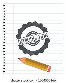 Introduction pencil emblem. Vector Illustration. Detailed.
