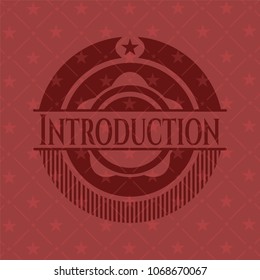   Introduction red emblem. Retro